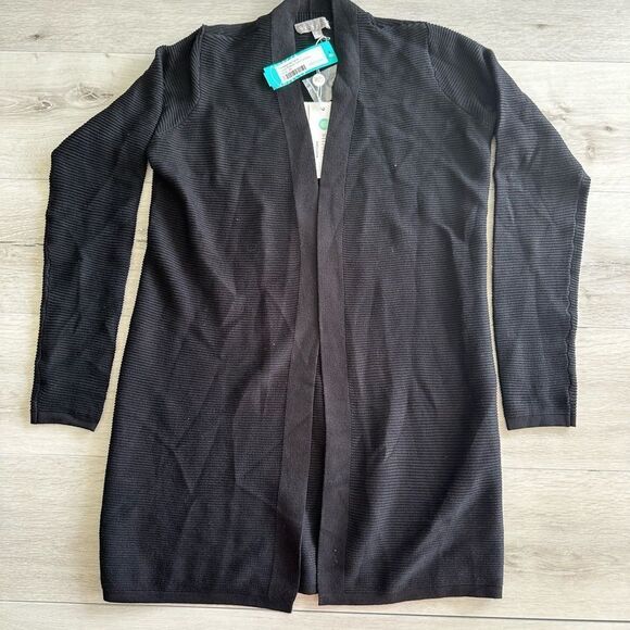 Evolution by Cyrus Laysie Ribbed open Cardigan BLACK Stitch‎ Fix XS NWT - Picture 7 of 8